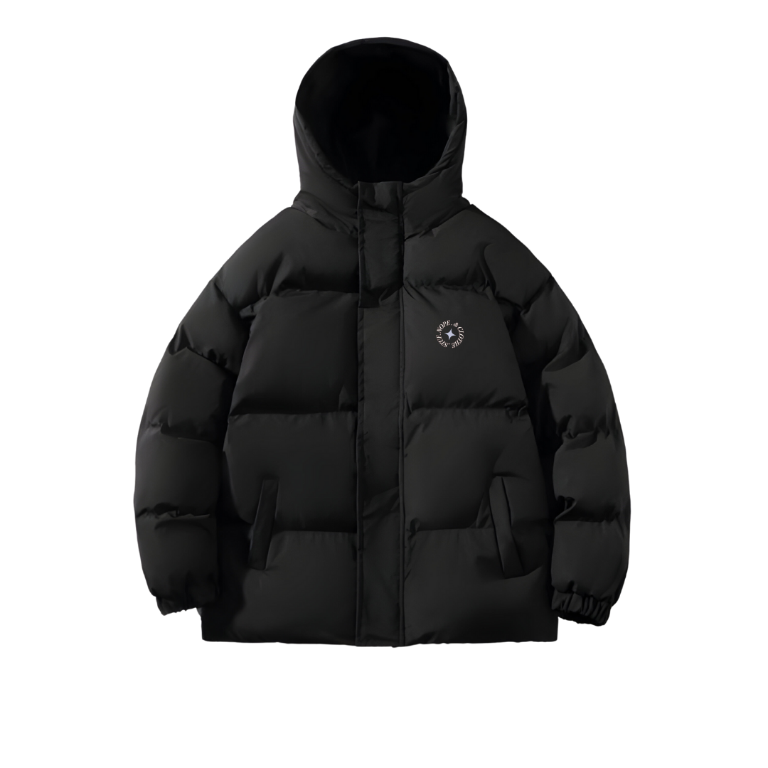 Frozen Charcoal Cropped Puffer