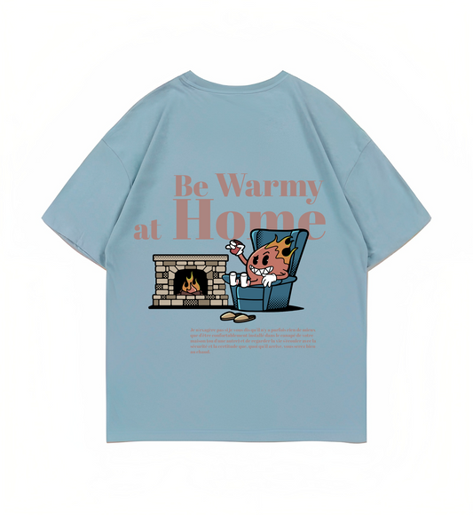 Warmy Flame Oversized Tee - Wasted Blue